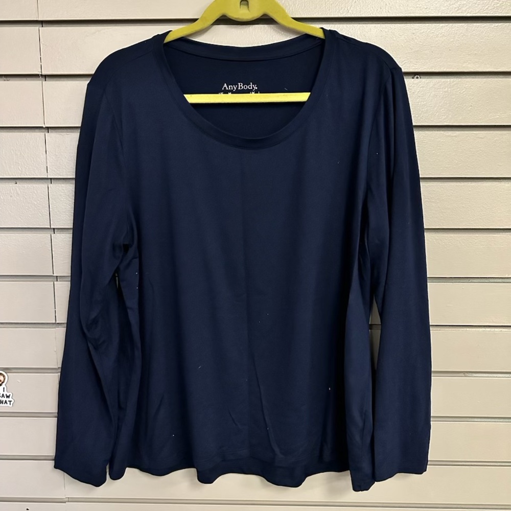 AnyBody Women’s Medium Blue Long Sleeve Top. Like new